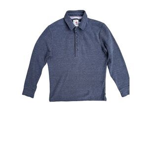 Relwen Henley Knit Long Sleeve‎ Polo Grey Sweater, Size Medium